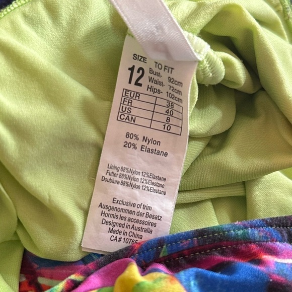 SEAFOLLY Australia Colorful Tropical Toucan Strapless Ruffle One Piece Swim Suit - Picture 8 of 9